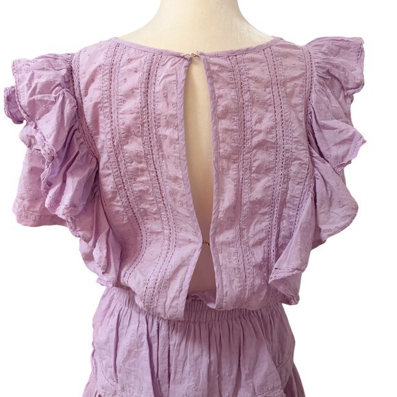 LoveShackFancy Natasha Wisteria Lavender Small Cotton Ruffle Mini Dress - Picture 7 of 13